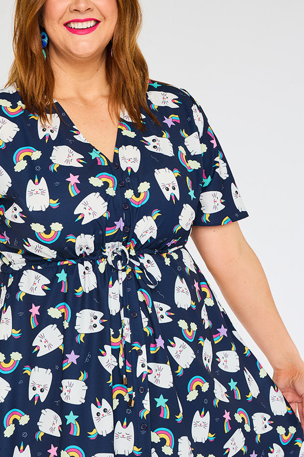 Siena Caticorns Navy Dress – Caticorns Navy knee length dress