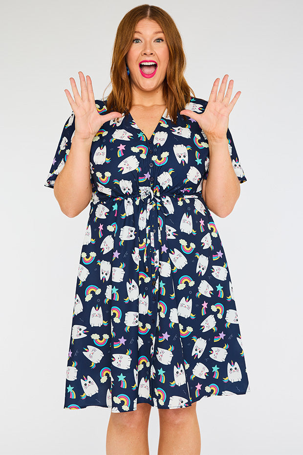Siena Caticorns Navy Dress – Caticorns Navy knee length dress