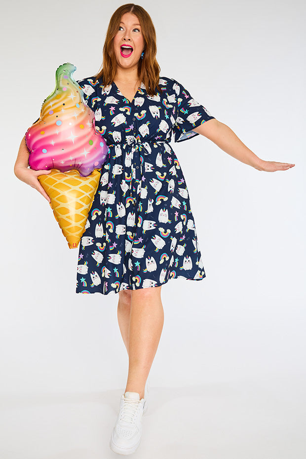 Siena Caticorns Navy Dress – Caticorns Navy knee length dress