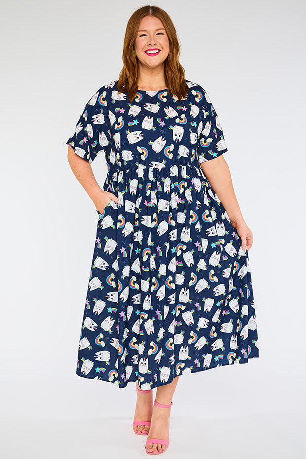 Superstar Caticorns Navy Dress – Caticorns Navy midi dress
