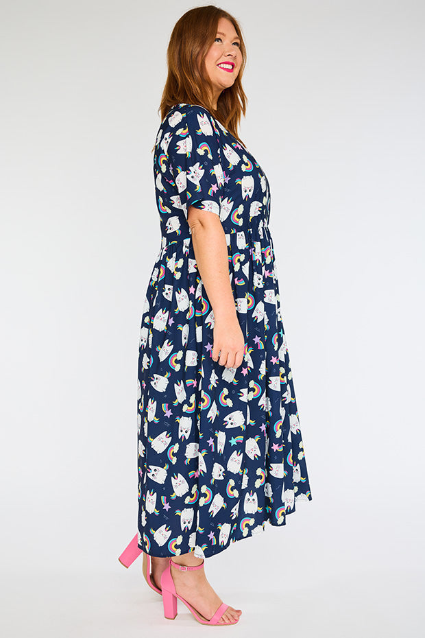 Superstar Caticorns Navy Dress – Caticorns Navy midi dress