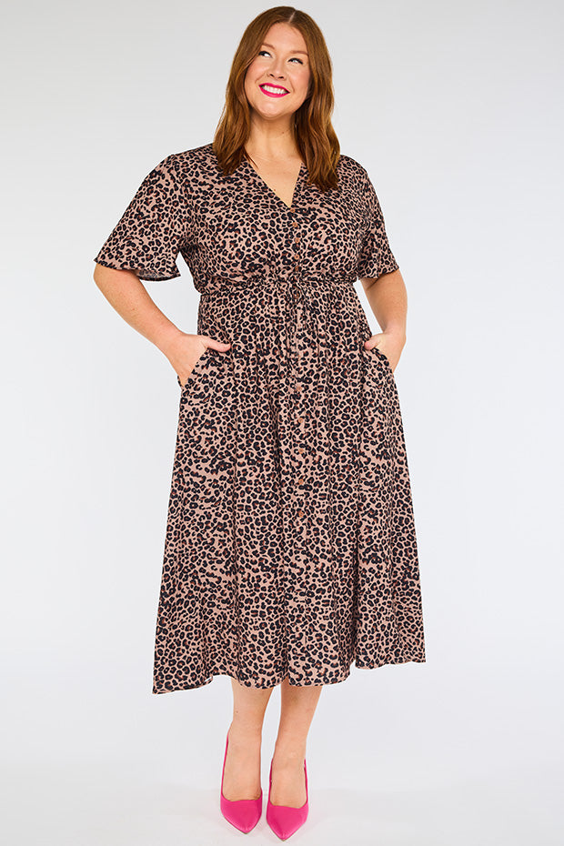 Marley Classic Leopard Dress – Classic Leopard midi dress
