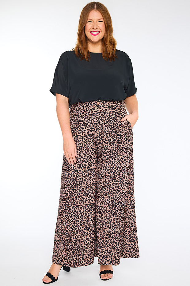 Zoey Classic Leopard Pant – Classic Leopard wide leg pants