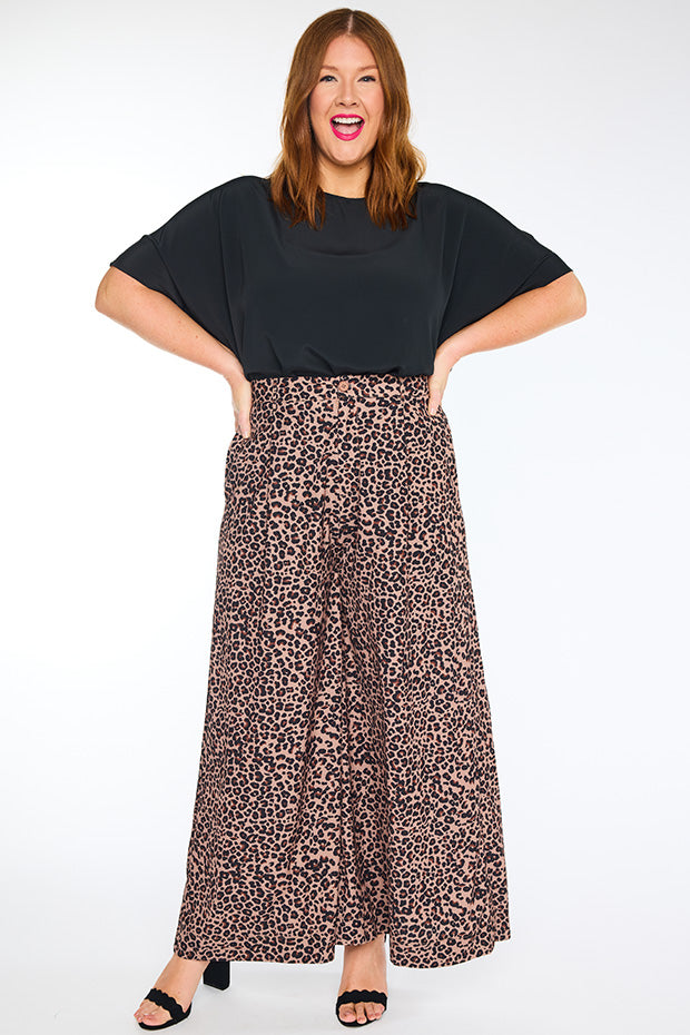 Zoey Classic Leopard Pant – Classic Leopard wide leg pants