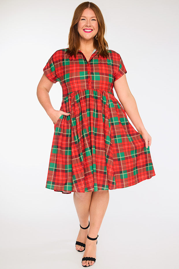Frankie Tartan Christmas Dress – Tartan Christmas shirt dress
