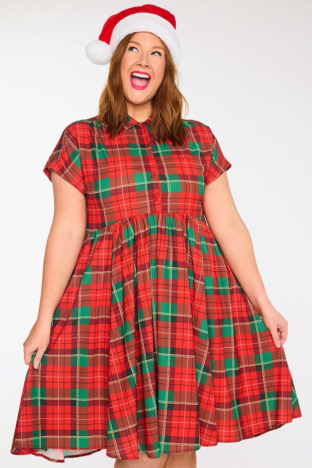 Frankie Tartan Christmas Dress – Tartan Christmas shirt dress