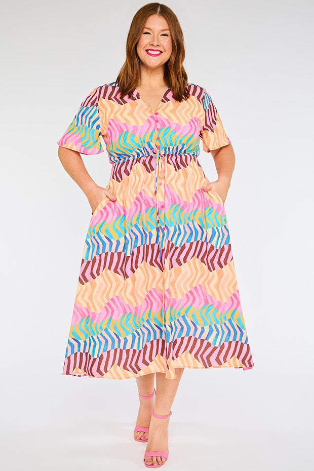 Marley Zig Zag Zebra Dress – Zig Zag Zebra midi dress