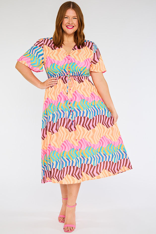 Marley Zig Zag Zebra Dress – Zig Zag Zebra midi dress