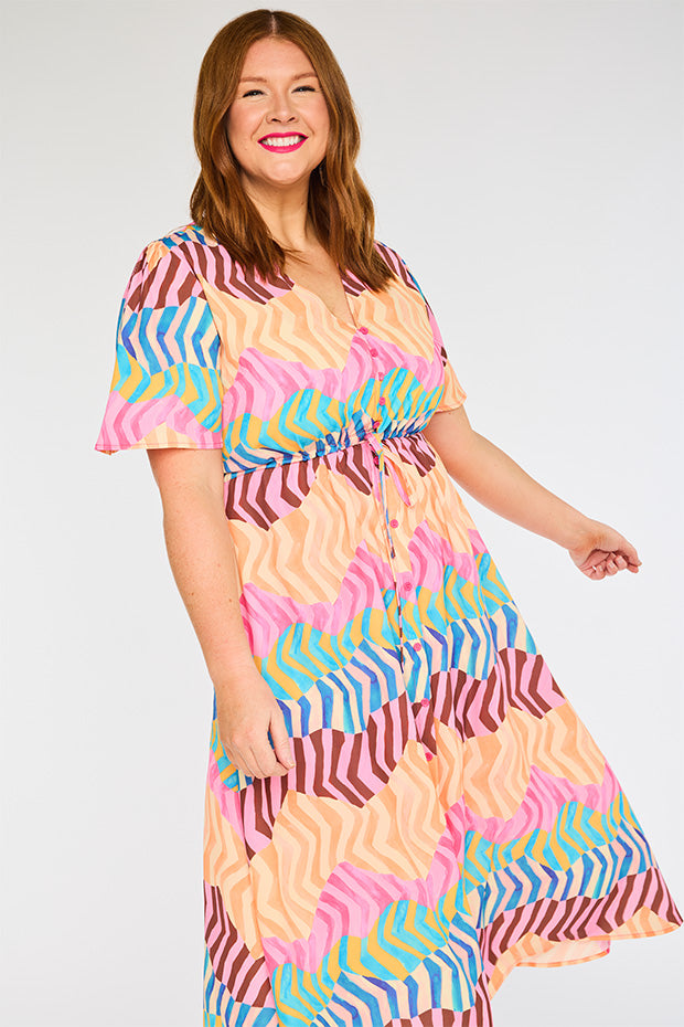 Marley Zig Zag Zebra Dress – Zig Zag Zebra midi dress