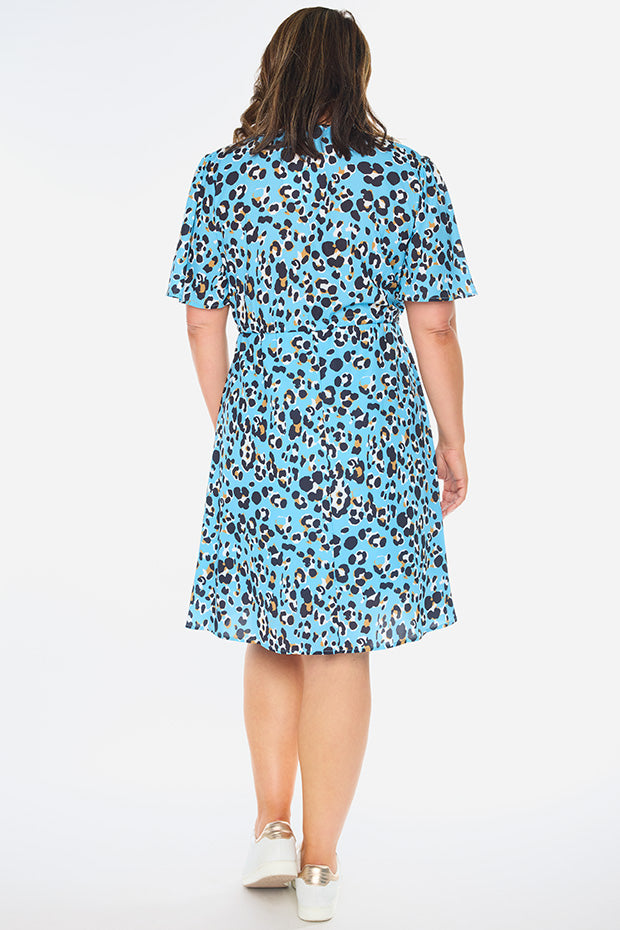Siena Blue Leopard Dress – Little Party Dress