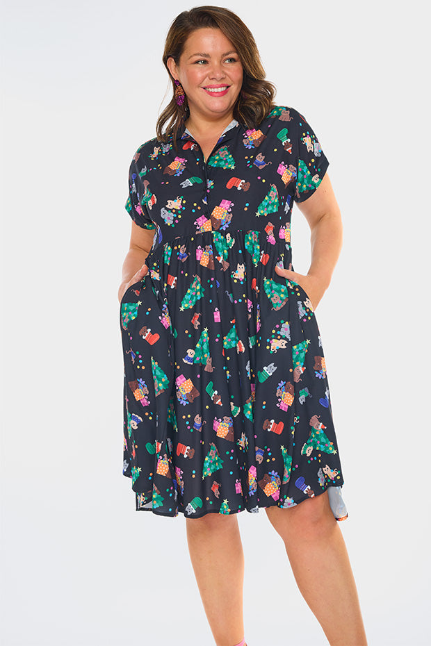 Frankie Christmas Pets Dress – Christmas Pets shirt dress