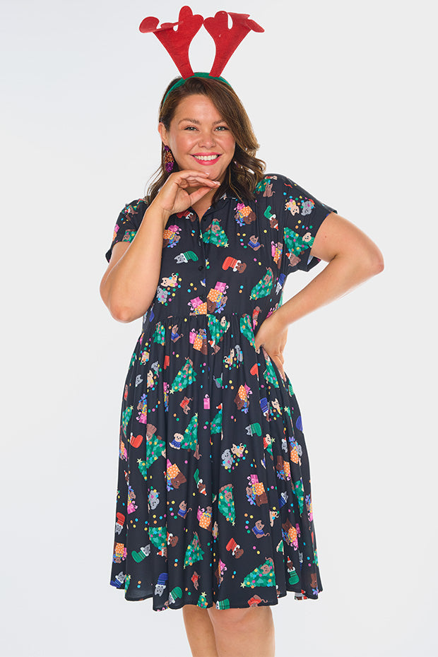 Frankie Christmas Pets Dress – Christmas Pets shirt dress