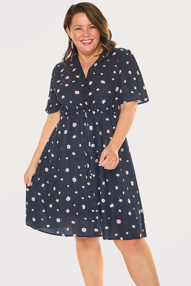 Siena Floating Daisy Dress – Floating Daisy knee length dress