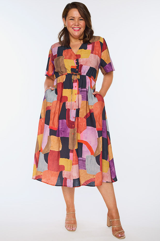 Mary Geo Sunset Dress – Geo Sunset midi dress