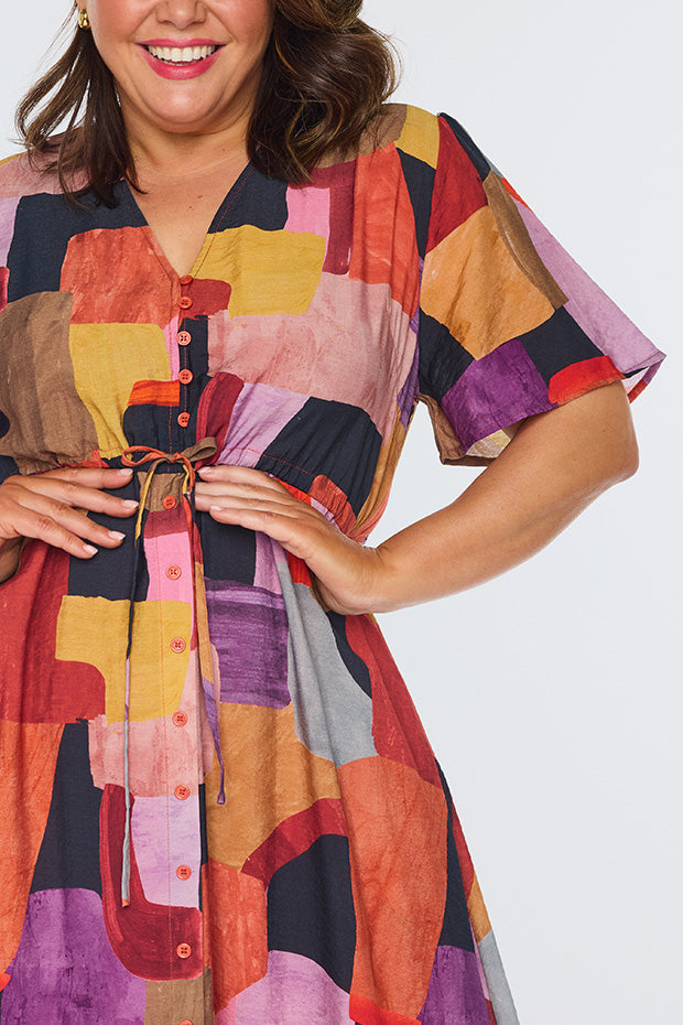 Mary Geo Sunset Dress – Geo Sunset midi dress