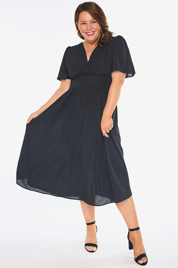 Imogen Black Dress – Black midi dress