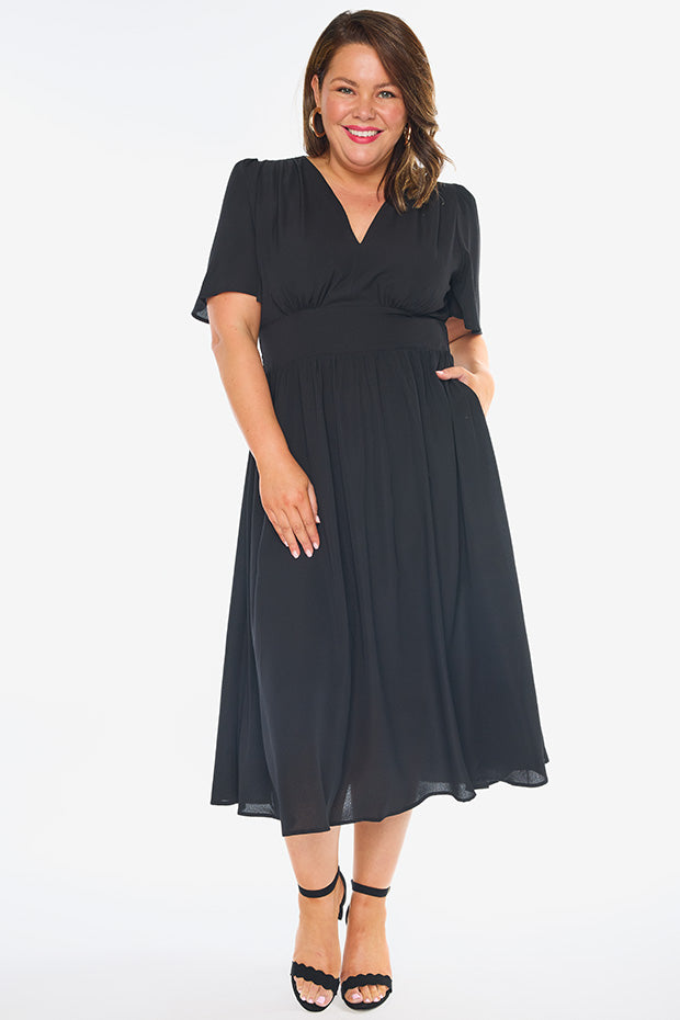Imogen Black Dress – Black midi dress