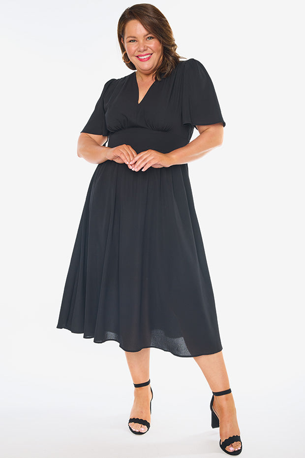Imogen Black Dress – Black midi dress