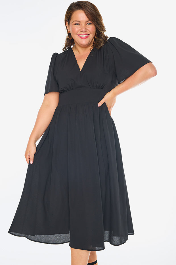Imogen Black Dress – Black midi dress