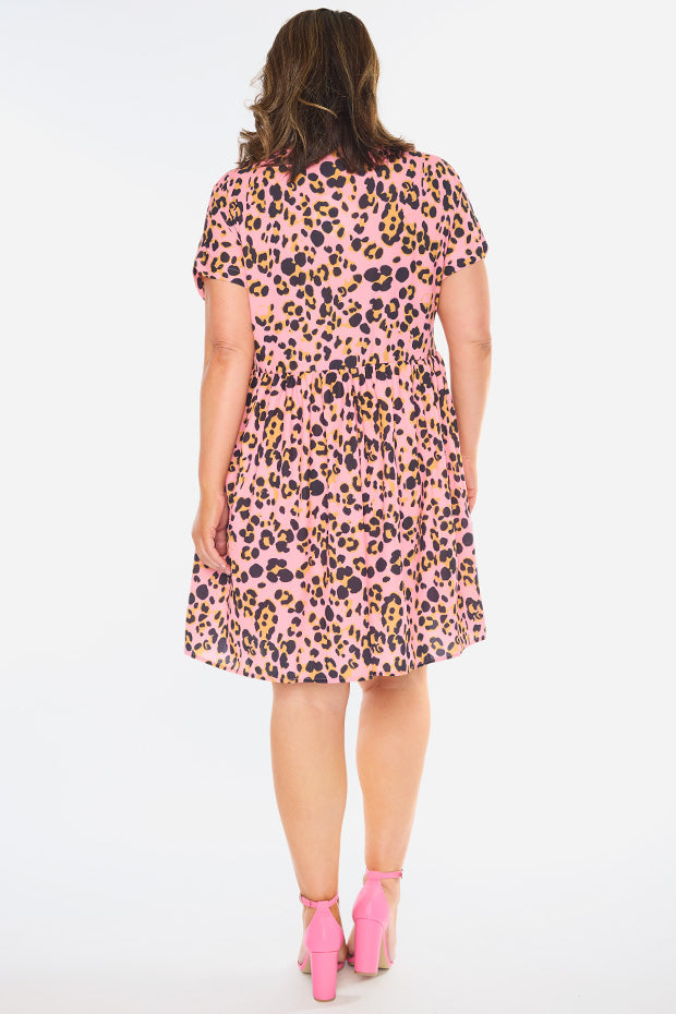 Freya Pink Leopard Dress – Pink Leopard shift dress