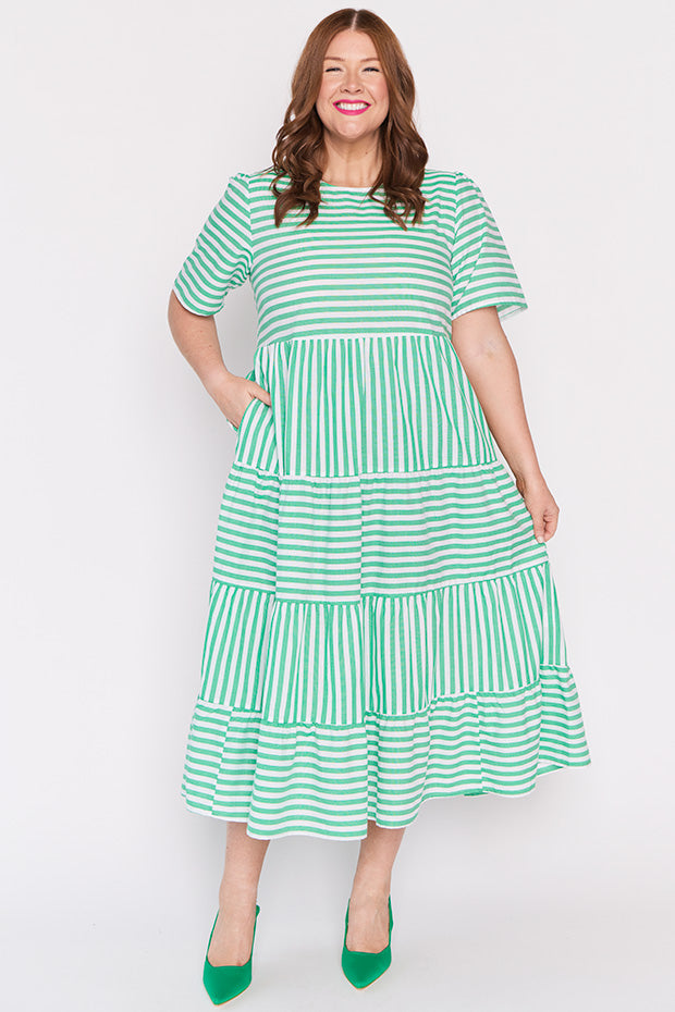 Alani Green Stripe Dress – Little Party Dress