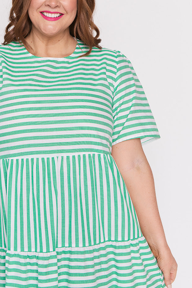Alani Green Stripe Dress – Little Party Dress