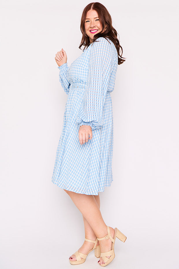 Janice Blue Dress – Blue knee length dress