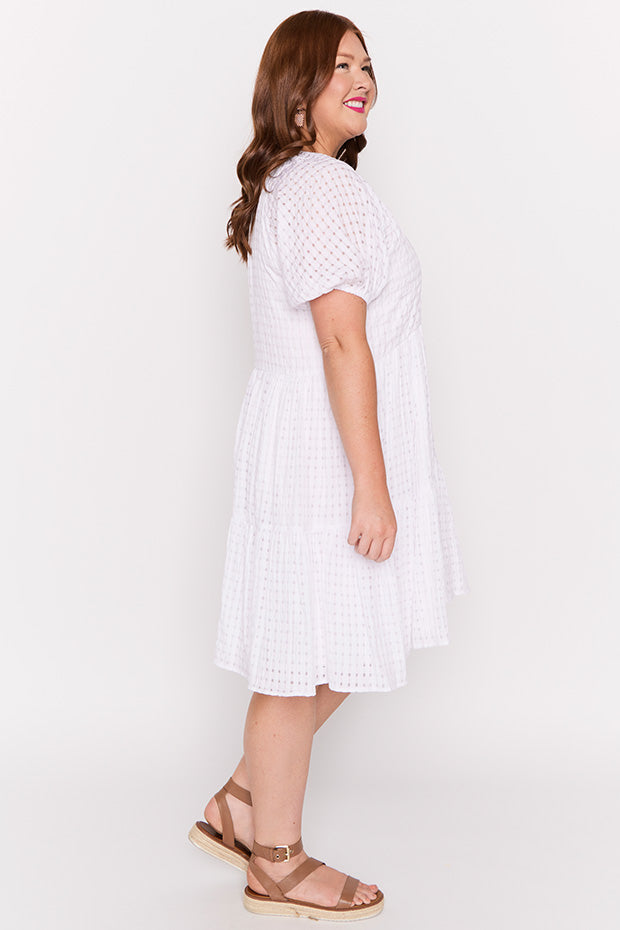 Kya White Dress – White midi dress