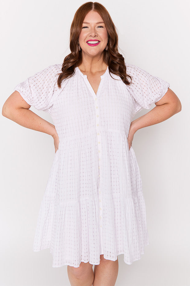 Kya White Dress – White midi dress