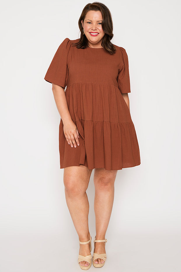 Wilma Brown Dress – Brown mini dress