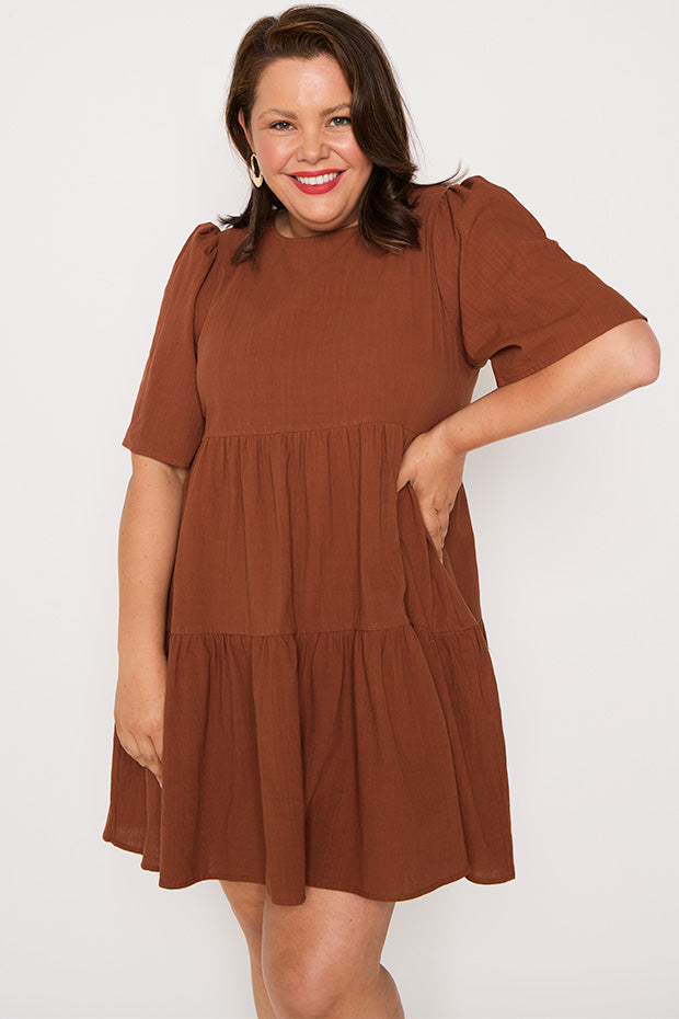 Wilma Brown Dress – Brown mini dress