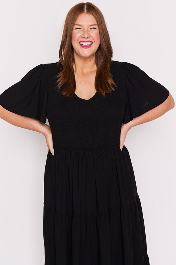 Lynette Black Dress – Black maxi dress