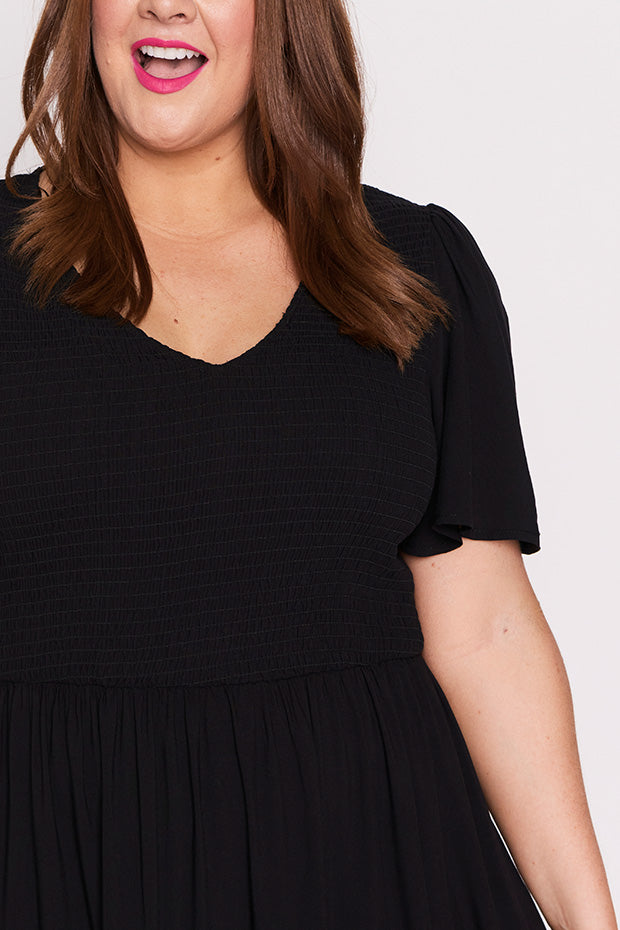 Lynette Black Dress – Black maxi dress