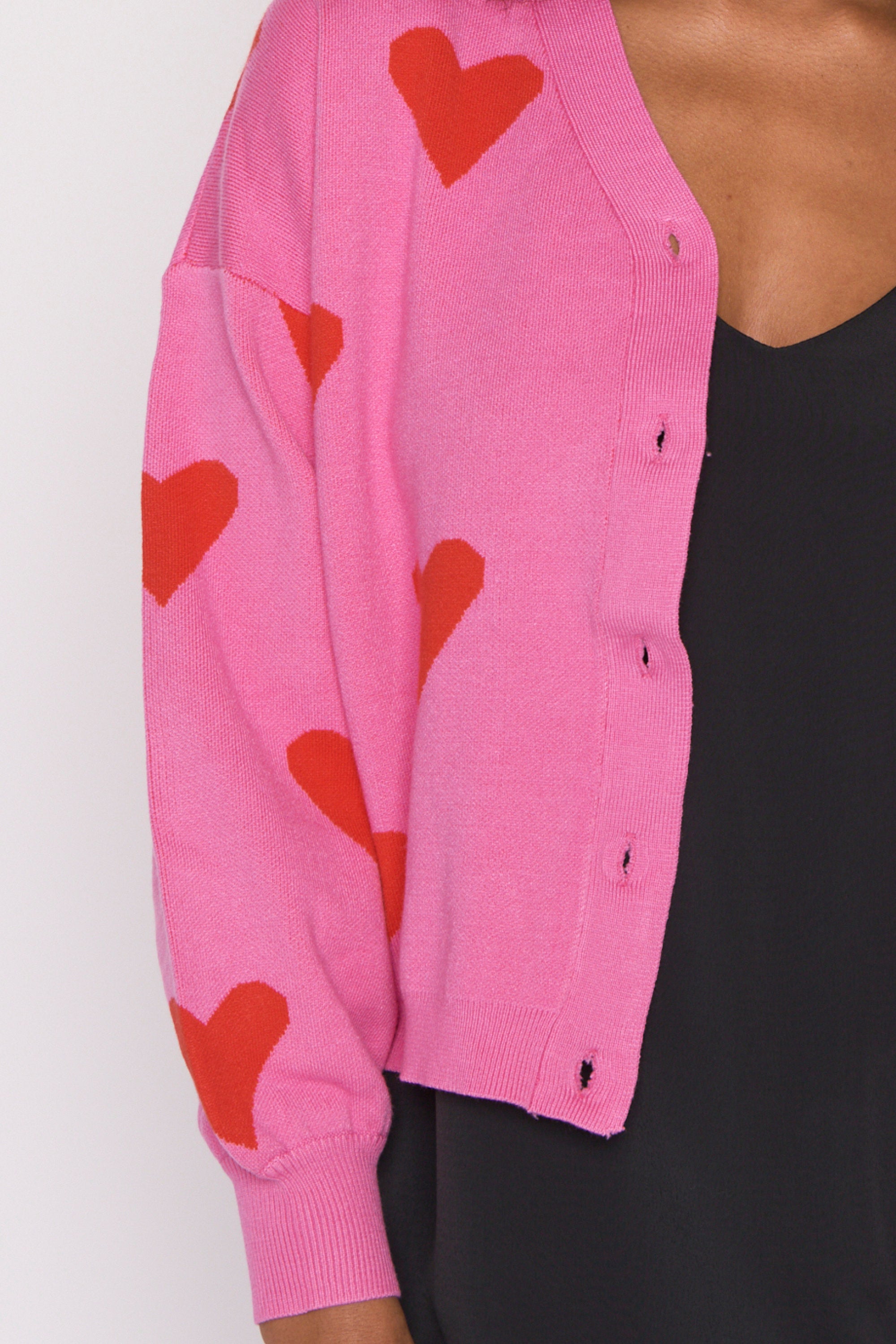 Queen of Hearts Pink & Red Cardi – Pink & Red cardigan