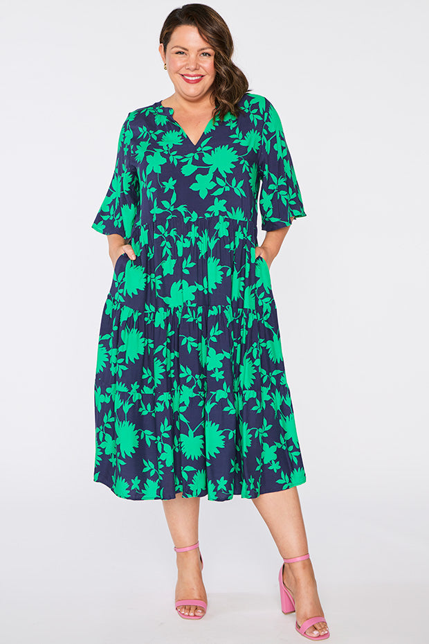 Connie Green Ivy Dress – Green Ivy midi dress