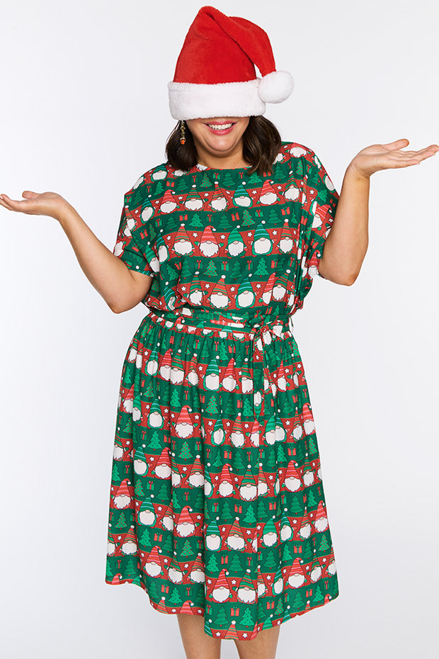Ada Christmas Gnomes Skirt – Christmas Gnomes midi skirt