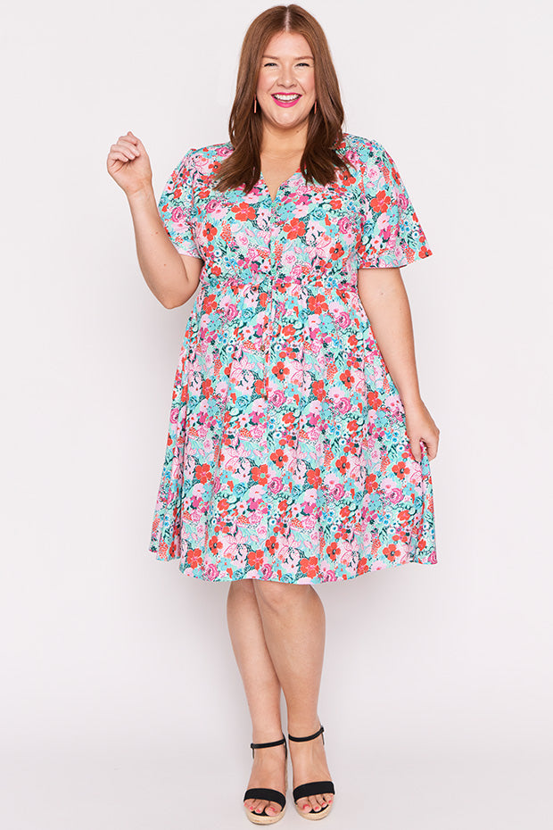 Siena Pops of Red Dress – Pops of Red knee length dress