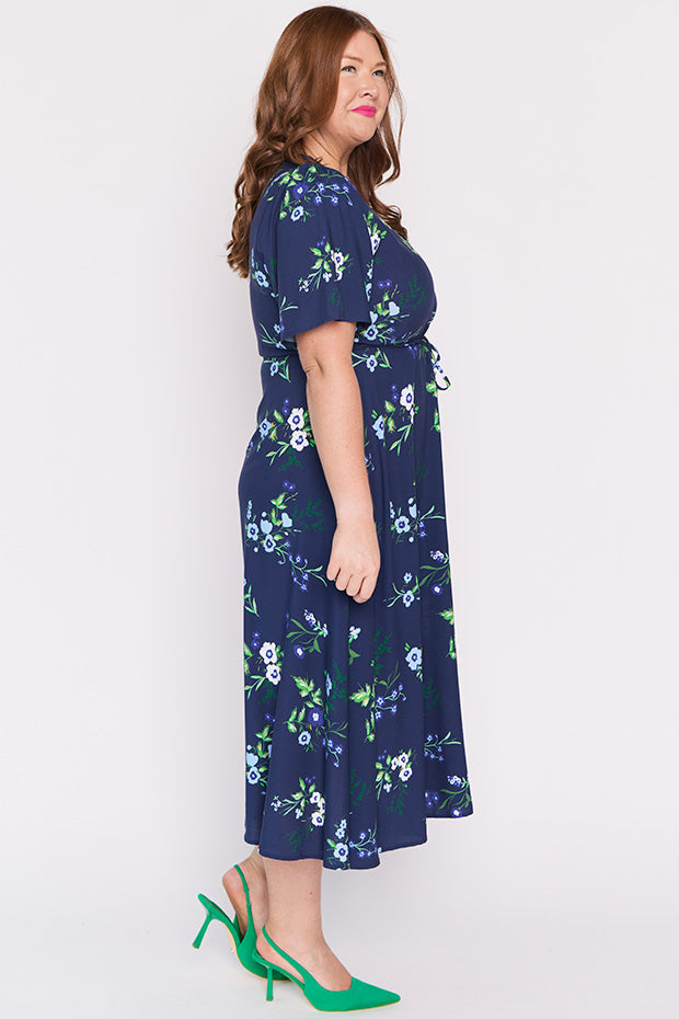 Michelle Blue Blossom Dress – Blue Blossom midi dress