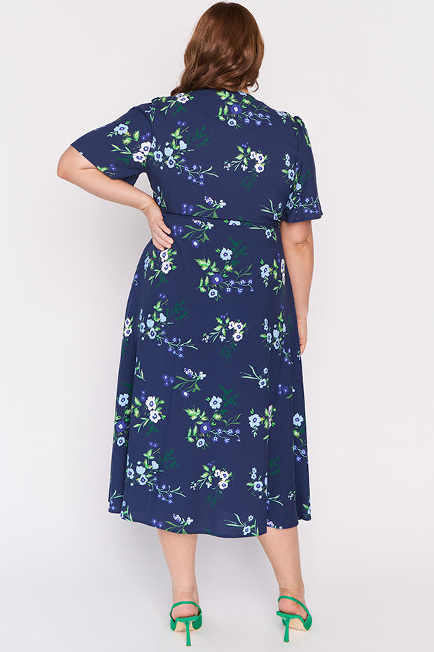 Michelle Blue Blossom Dress – Blue Blossom midi dress