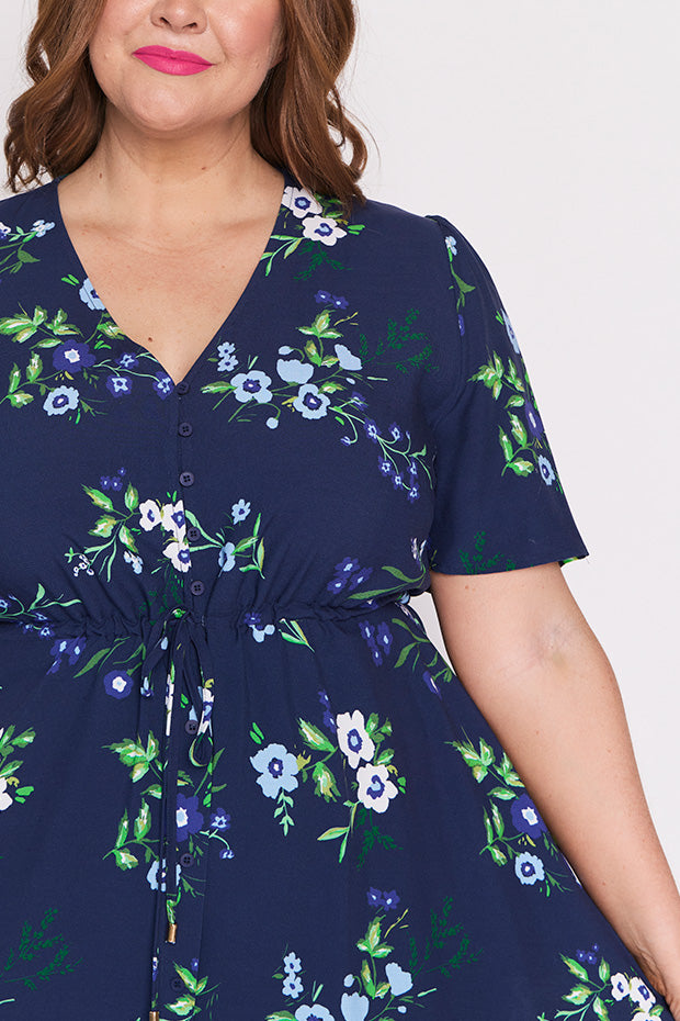 Michelle Blue Blossom Dress – Blue Blossom midi dress