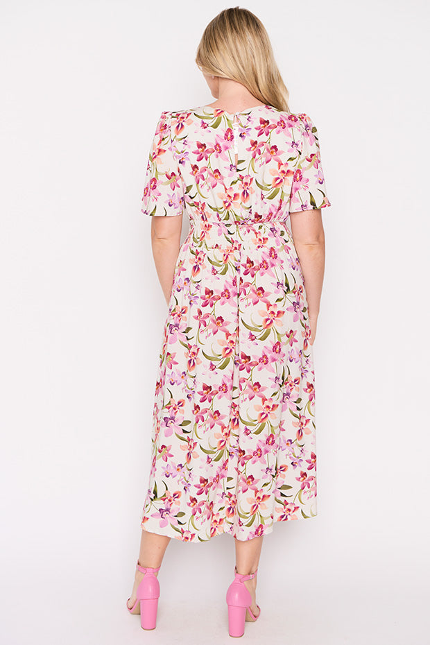 Eloise Soft Orchids Dress – Soft Orchids midi dress