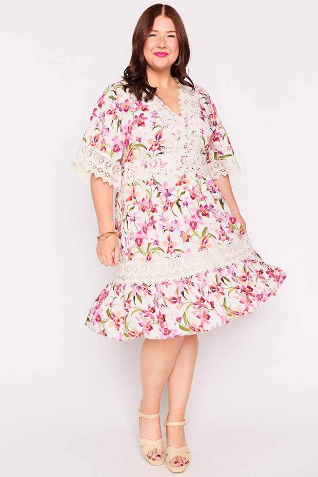 Niki Soft Orchids Dress – Soft Orchids knee length dress