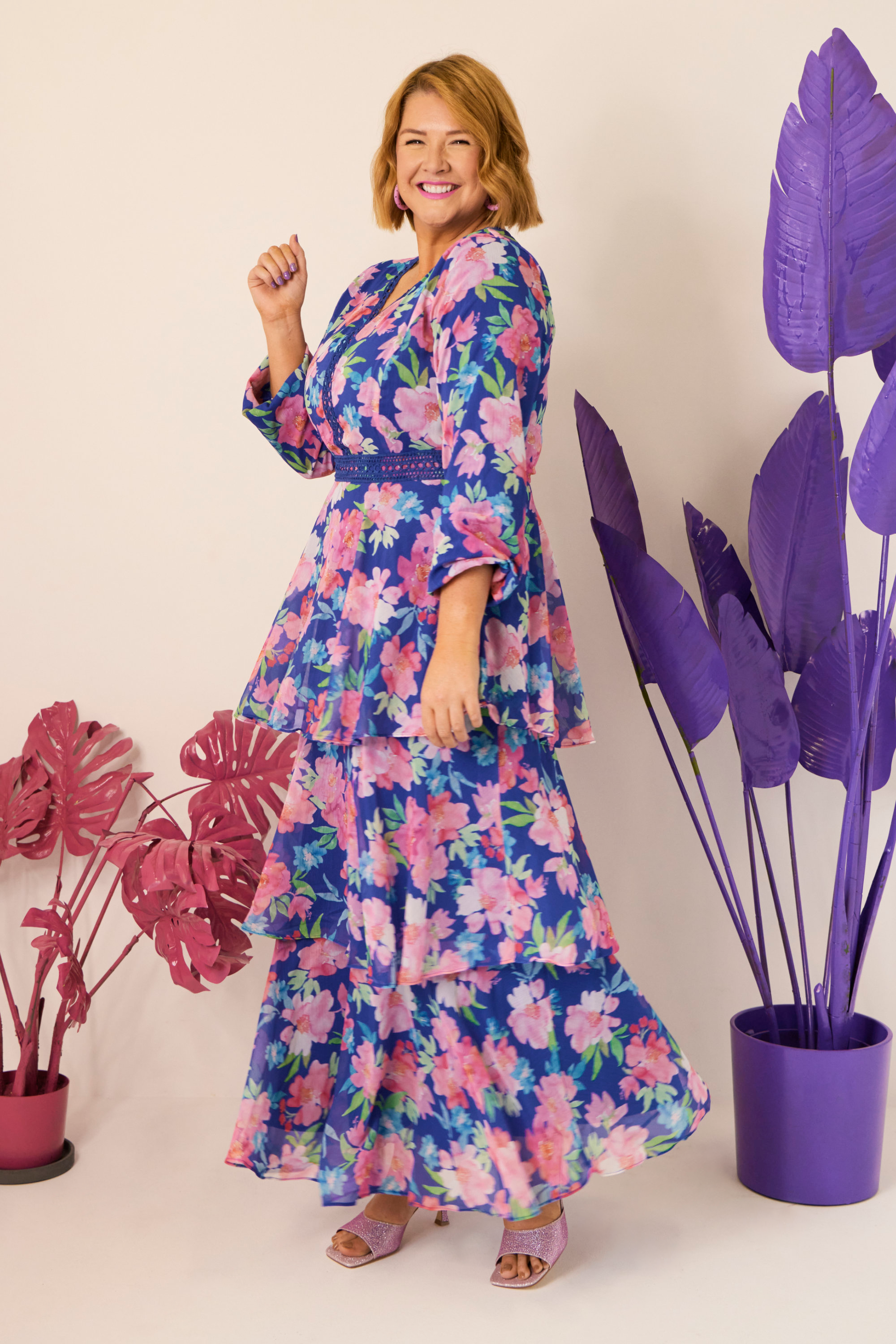Cacy Tropical Watercolour Dress – Tropical Watercolour maxi dress