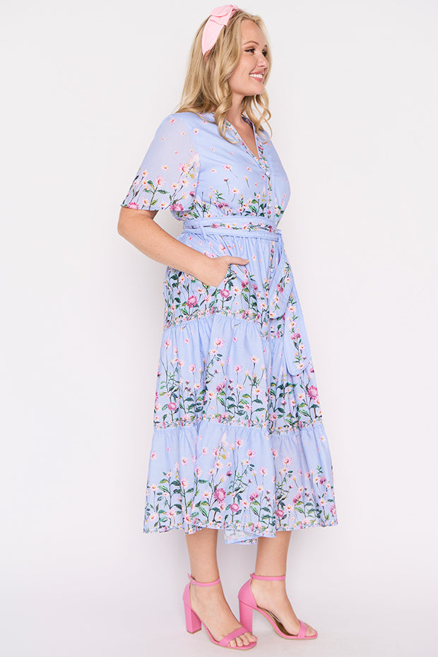 Amira Sky Dancing Clover Dress – Sky Dancing Clover midi dress