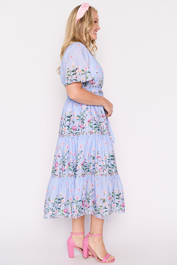 Amira Sky Dancing Clover Dress – Sky Dancing Clover midi dress