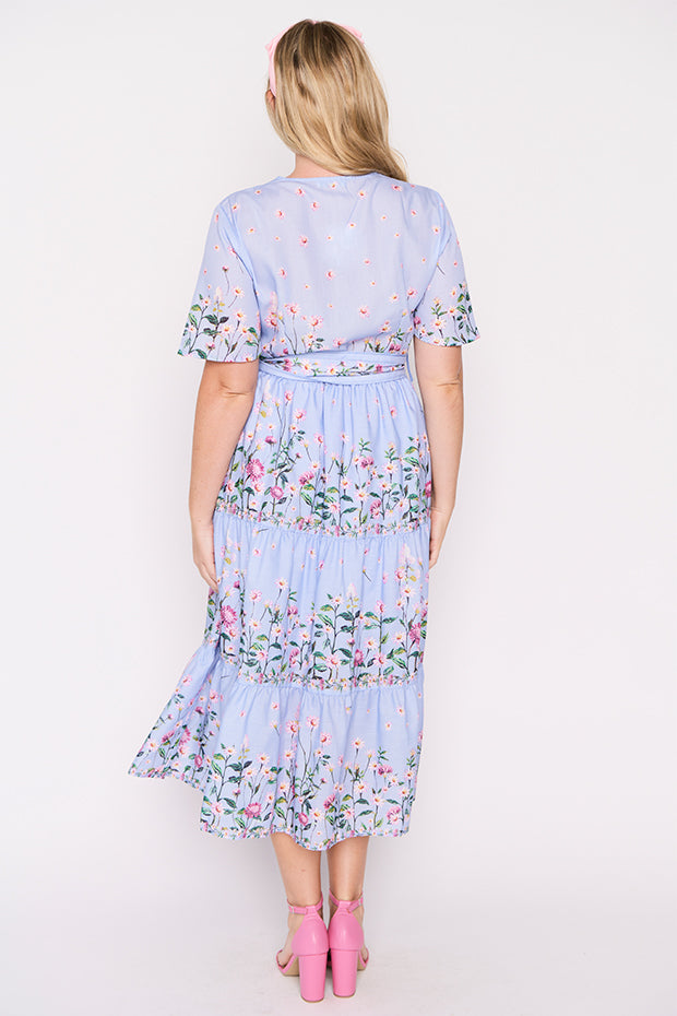 Amira Sky Dancing Clover Dress – Sky Dancing Clover midi dress