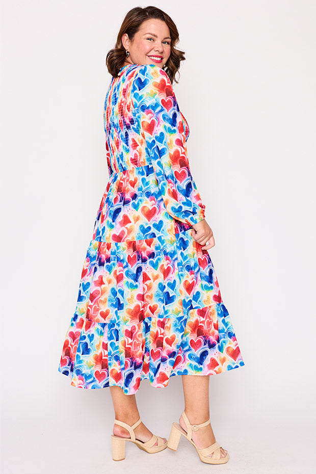 Stevie Bright Hearts Dress – Bright Hearts midi dress