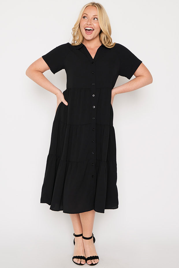 Perry Black Dress – Black shirt dress