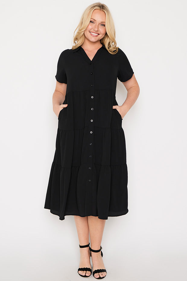 Perry Black Dress – Black shirt dress