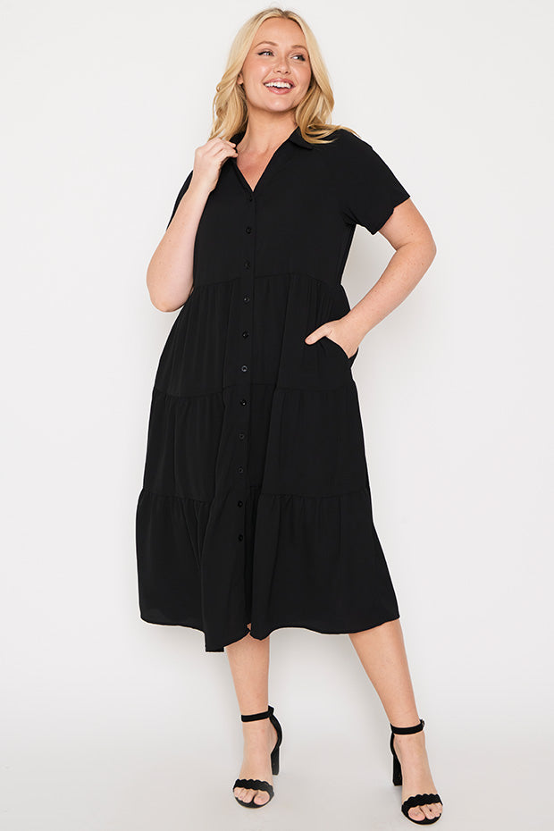 Perry Black Dress – Black shirt dress